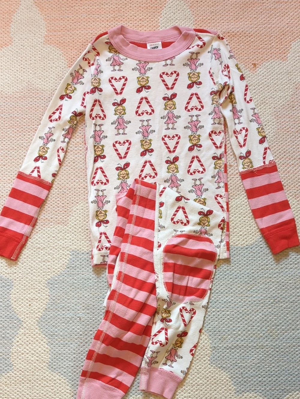Pink Candy Heart Girls' Two-Piece Pajama Set